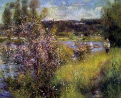Peinture sur toile de Renoir, La Seine à Chatou reproduction peinte à la main