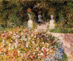 Peinture sur toile de Renoir, Le jardin reproduction peinte à la main