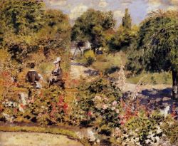 Peinture sur toile de Renoir, Le jardin à Fontenay reproduction peinte à la main