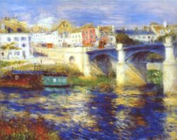 Peinture sur toile de Renoir, Le pont de Chatou reproduction peinte à la main