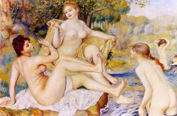 Peinture sur toile de Renoir, Les grandes baigneuse reproduction peinte à la main
