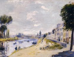 Peinture sur toile de Renoir, Les berges de la Seine reproduction peinte à la main