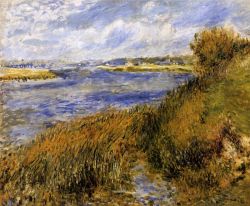 Peinture sur toile de Renoir, Les berges de la Seine à Champrosay reproduction peinte à la main