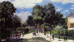 Peinture sur toile de Renoir, Les Champs Elysées pendant la foire de Paris en 1867 reproduction peinte à la main