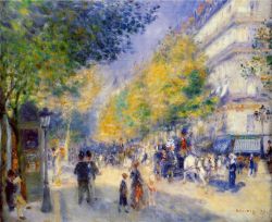 Peinture sur toile de Renoir, Les grands boulevards reproduction peinte à la main