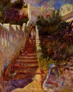 Peinture sur toile de Renoir, Marches à Alger reproduction peinte à la main