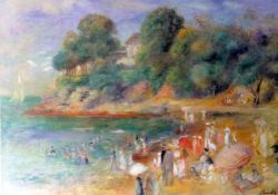 Peinture sur toile de Renoir Plage Du Chateau A Pornic reproduction peinte à la main