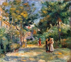 Peinture sur toile de Renoir, Sujets dans un jardin reproduction peinte à la main