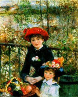 Peinture sur toile de Renoir, Sur la terrasse reproduction peinte à la main