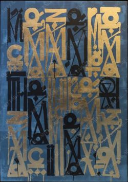 Peinture sur toile de Retna Blue And Gold reproduction peinte à la main