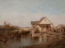 Richard Clague, Trapper’s Cabin reproduction peinte à la main