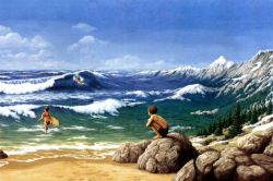 Peinture sur toile de Rob Gonsalves Aquatic Mountaineering reproduction peinte à la main