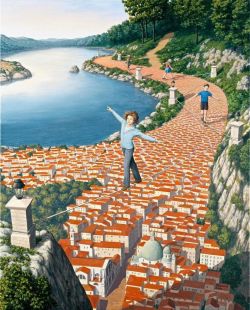 Peinture sur toile de Rob Gonsalves Aspiring Acrobats reproduction peinte à la main