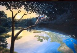 Peinture sur toile de Rob Gonsalves Climbing Trees reproduction peinte à la main