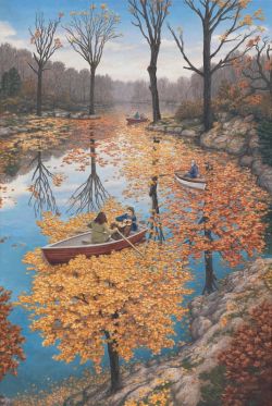 Peinture sur toile de Rob Gonsalves Fall Floating reproduction peinte à la main