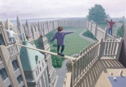 Peinture sur toile de Rob Gonsalves High Park Pickets reproduction peinte à la main