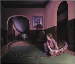 Peinture sur toile de Rob Gonsalves House By The Railroad reproduction peinte à la main