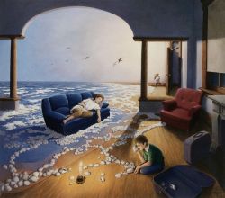 Peinture sur toile de Rob Gonsalves Making Waves reproduction peinte à la main