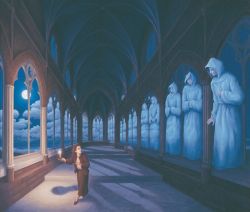 Peinture sur toile de Rob Gonsalves Medieval Moonlight reproduction peinte à la main