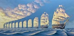 Peinture sur toile de Rob Gonsalves The Sunset sails reproduction peinte à la main
