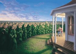 Peinture sur toile de Rob Gonsalves The Listening Fields reproduction peinte à la main