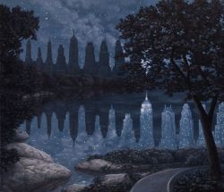Peinture sur toile de Rob Gonsalves When The Lights Were Out reproduction peinte à la main