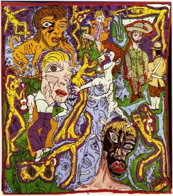 Peinture sur toile de Robert Combas David Bowie - 1983 reproduction peinte à la main