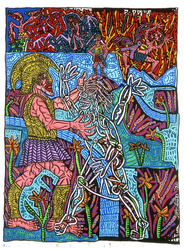Robert Combas Ene E Descend Aux Enfers 1988 - 270 X 202 Cm