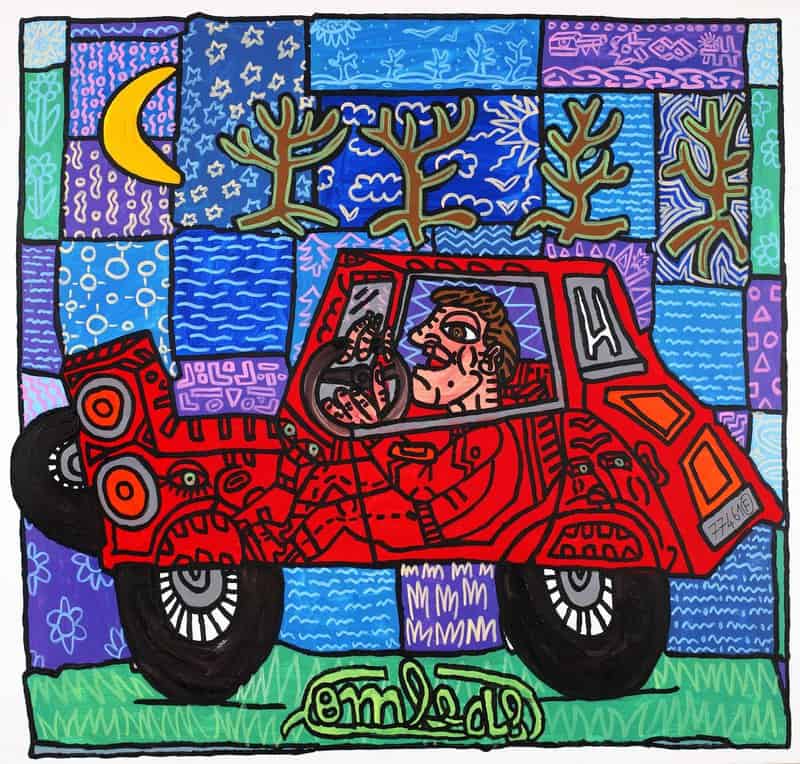 Robert Combas La Voiture De Maria - 183 X 191 Cm