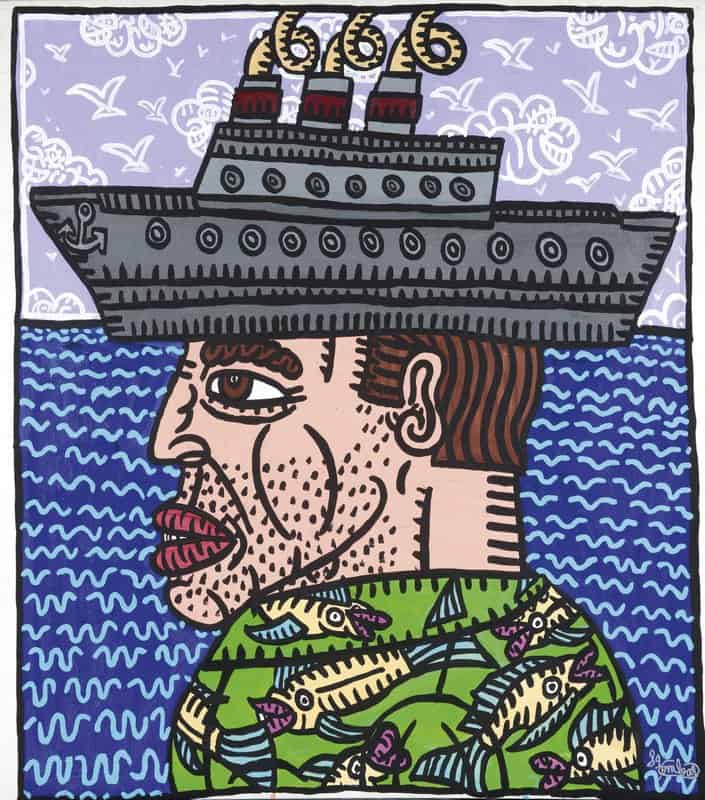 Robert Combas Le Fou De Mer 1989 - 115x101cm