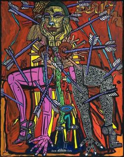 Peinture sur toile de Robert Combas, Le Succube reproduction peinte à la main