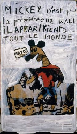 Peinture sur toile de Robert Combas Mickey reproduction peinte à la main