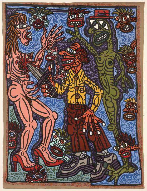 Robert Combas Plantage De Femme En Rigolade - 1990