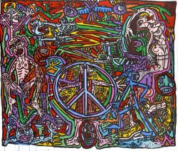 Peinture sur toile de Robert Combas Sans Titre reproduction peinte à la main