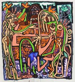 Peinture sur toile de Robert Combas Sans Titre - 2015 reproduction peinte à la main