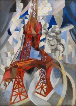 Peinture sur toile de Robert Delaunay Red Eiffel Tower reproduction peinte à la main