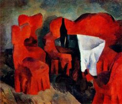 Robert Falk Red Furniture 1920 reproduction peinte à la main