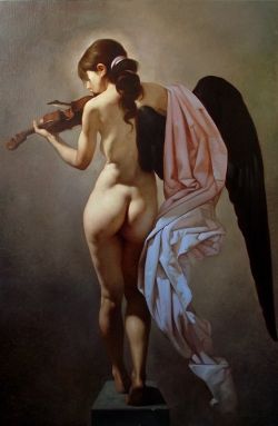 Peinture sur toile de Roberto Ferri Canto Silente - Silent Singing reproduction peinte à la main