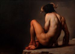 Peinture sur toile de Roberto Ferri Creatura Antica - Ancient Creature reproduction peinte à la main