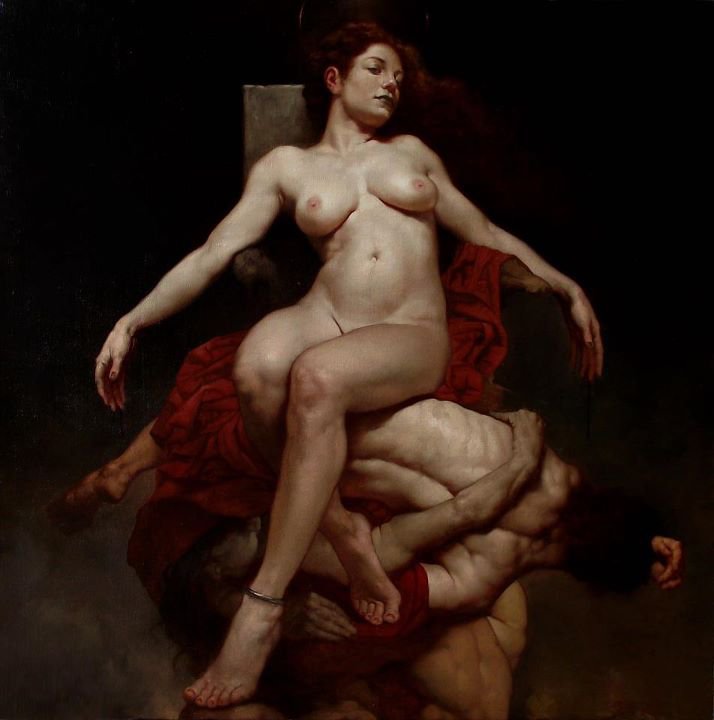 Roberto Ferri Ericto Olio Su Tela 80 X 80 Cm Anno 2012