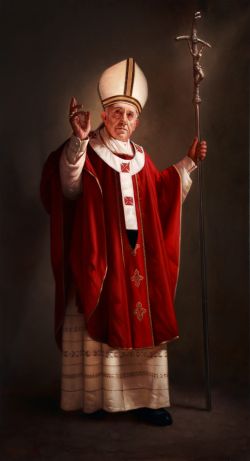 Peinture sur toile de Roberto Ferri Papa Francesco - Pape Francis reproduction peinte à la main
