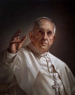 Peinture sur toile de Roberto Ferri Portait Of Pope Francis reproduction peinte à la main
