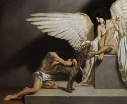 Peinture sur toile de Roberto Ferri The Touch Of The Angel reproduction peinte à la main
