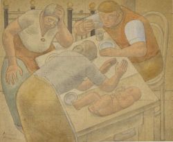 Peinture sur toile de Roberts William Family Scene Ca. 1946 reproduction peinte à la main