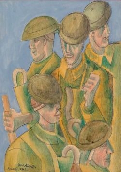 Peinture sur toile de Roberts William Gas Alert 1919 reproduction peinte à la main