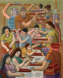 Peinture sur toile de Roberts William Self Service 1978 reproduction peinte à la main