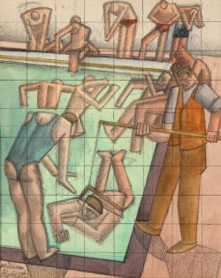 Roberts William The Swimming Bath Ca. 1929 reproduction peinte à la main