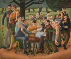 Roberts William The Tea Garden 1928 reproduction peinte à la main