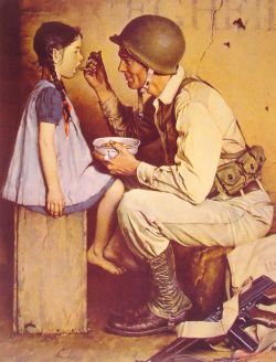 Peinture sur toile de Rockwell, À l'Américaine - The American Way reproduction peinte à la main
