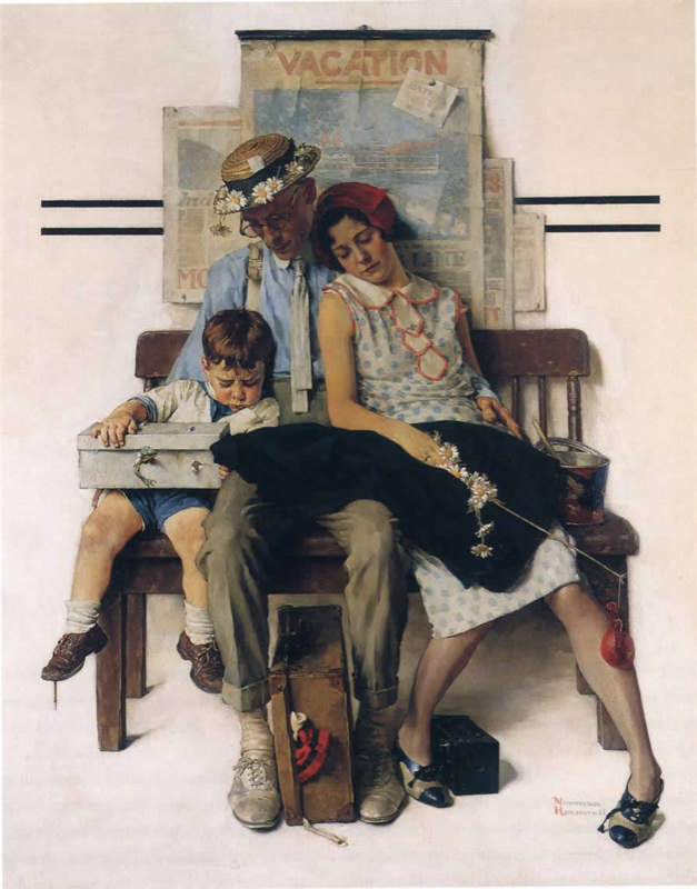 Rockwell, Famille rentrant de vacances - Family home from Vacation